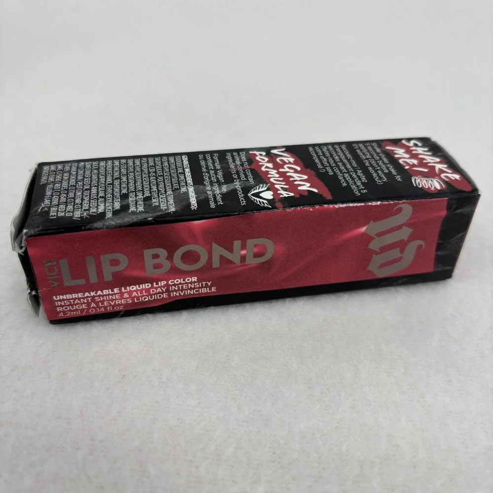 Urban Decay Vice Lip Bond Glossy Liquid Lipstick Toy With Me Red Vegan 0.14oz